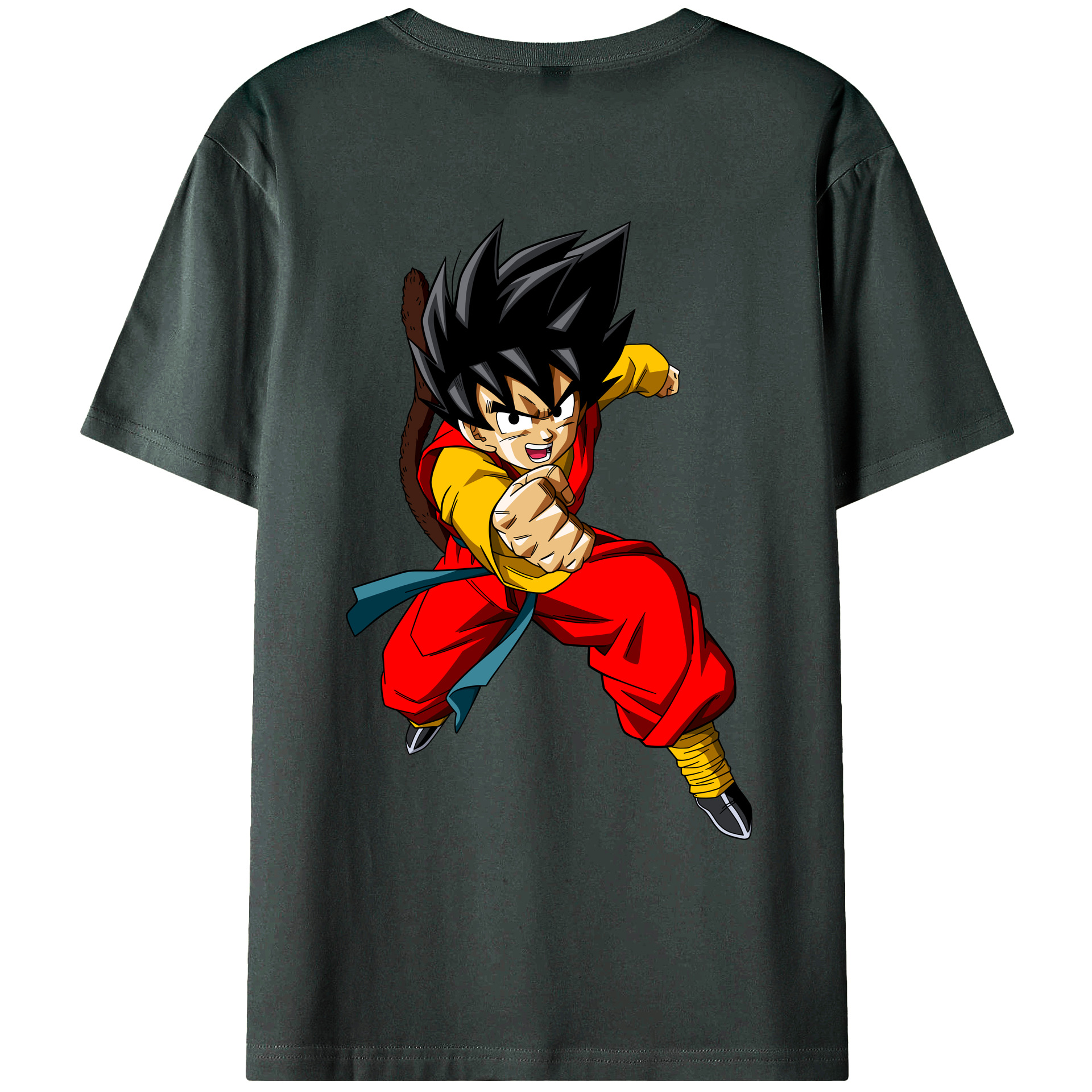 （画像用） ドラゴンボール 孫悟空（そん ごくう）Son Goku カカロット DRAGON BALL Kakarotto 綿100％ メンズ半袖Tシャツ（バックプリント） 通気性